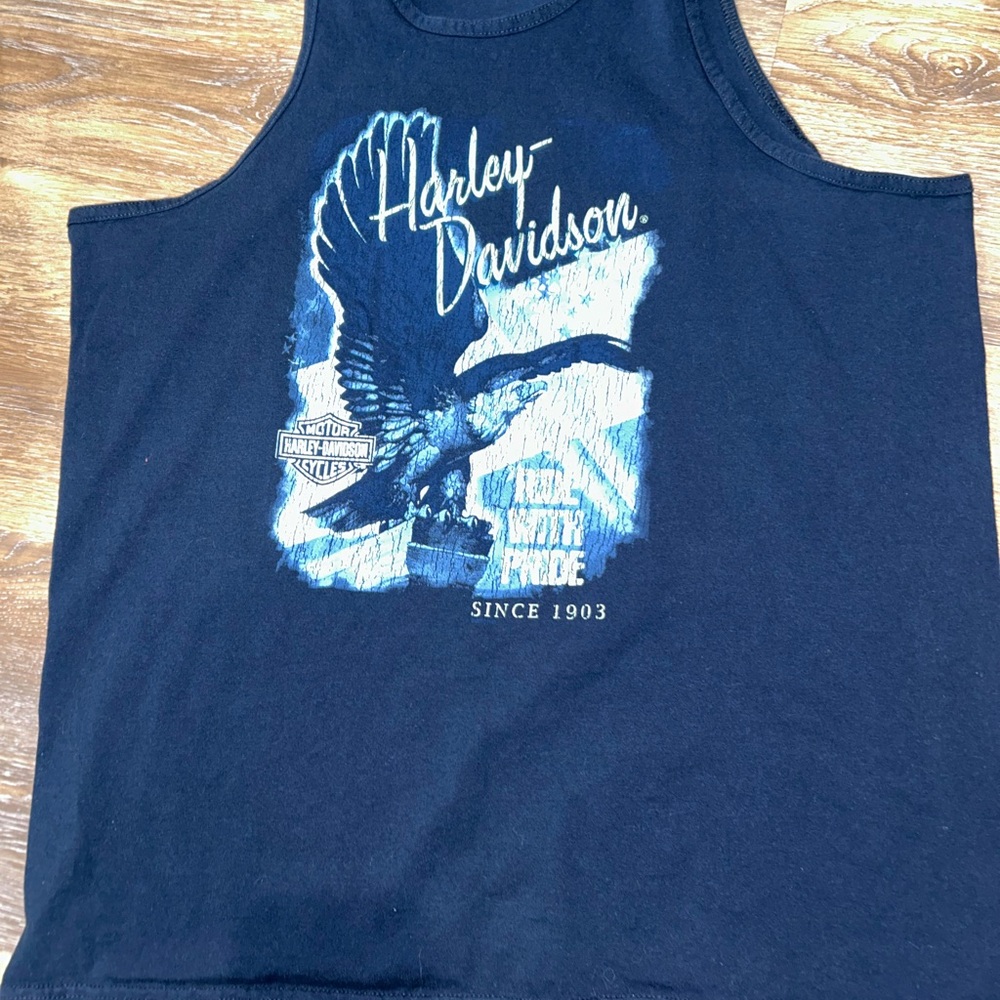 Harley-Davidson Navy Tank Top with Eagle Graphic